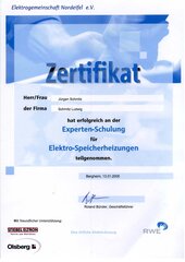 Herr Jürgen Schmitz, Experten-Schulung für Elektro-Speicherheizungen